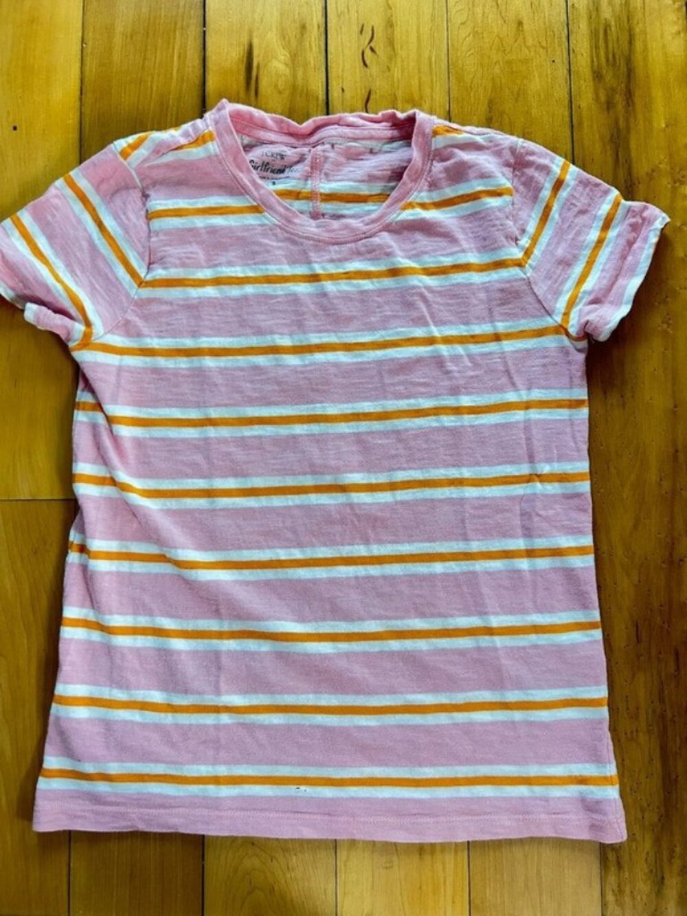 J.Crew pink striped T-shirt